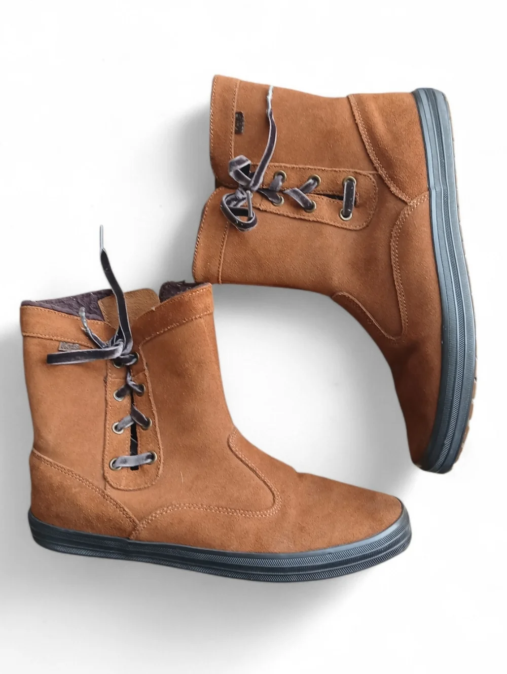 Keds Brown Suede Lace-Up & Zip Women's Size 10 Casual Boots